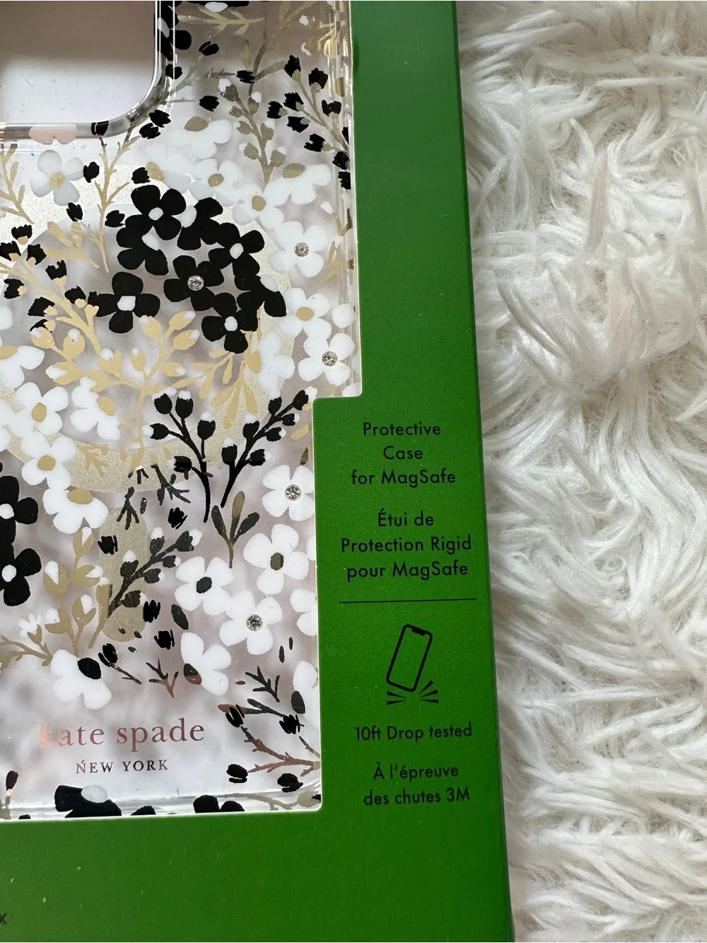 Kate Spade New York Tough Multi Floral Black White MagSafe iPhone 15 Pro Max NEW
